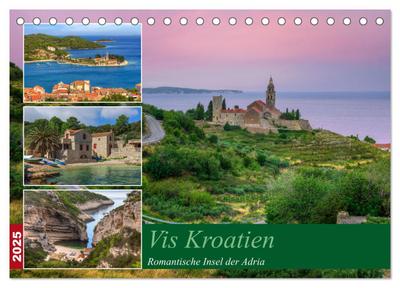 Vis Kroatien - Romantische Insel der Adria (Tischkalender 2025 DIN A5 quer), CALVENDO Monatskalender
