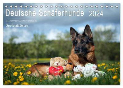 Deutsche Schäferhunde Seelentröster (Tischkalender 2024 DIN A5 quer), CALVENDO Monatskalender