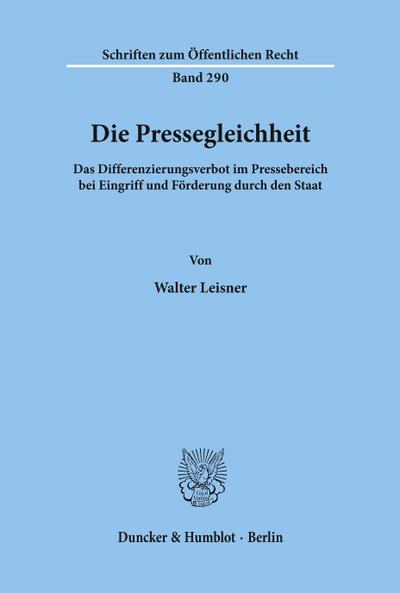 Die Pressegleichheit.