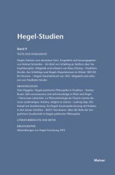 Hegel-Studien / Hegel-Studien Band 9