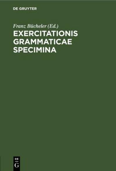Exercitationis Grammaticae Specimina