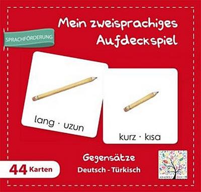 Mein zweisprachiges Aufdeckspiel, Gegensätze Deutsch-Türkisch (Kinderspiel)