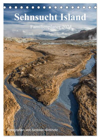 Sehnsucht Island Familienplaner 2024 (Tischkalender 2024 DIN A5 hoch), CALVENDO Monatskalender