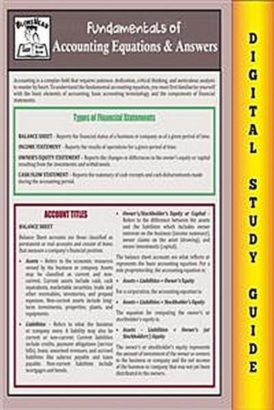 Accounting Equations & Answers ( Blokehead Easy Study Guide)