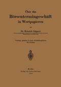 Über das Börsentermingeschäft in Wertpapieren