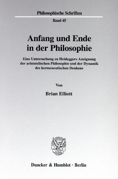 Anfang und Ende in der Philosophie