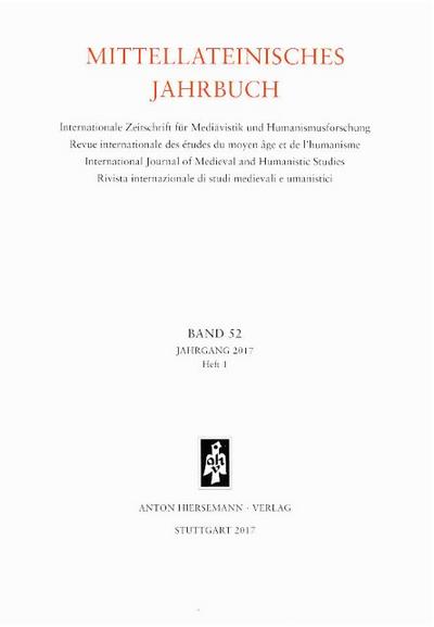 Mittellateinisches Jahrbuch. Internationale Zeitschrift für Mediävistik und Humanismusforschung