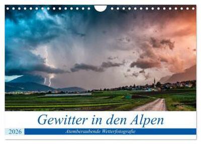 Gewitter in den Alpen (Wandkalender 2026 DIN A4 quer), CALVENDO Monatskalender