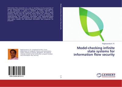 Model-checking infinite state systems for information flow security