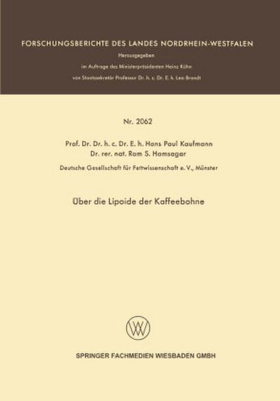 Über die Lipoide der Kaffeebohne