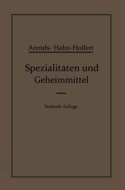 Spezialitäten und Geheimmittel