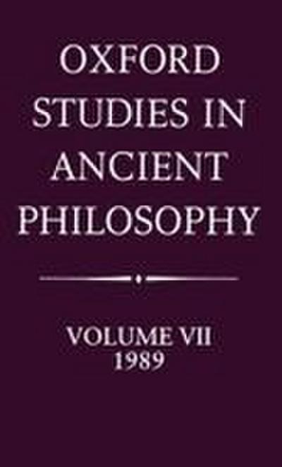 Oxford Studies in Ancient Philosophy