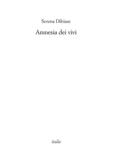 Dibiase, S: Amnesia dei vivi