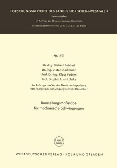 Beurteilungsmaßstäbe für mechanische Schwingungen