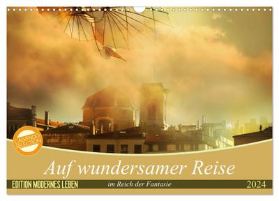 Auf wundersamer Reise im Reich der Fantasie (Wandkalender 2024 DIN A3 quer), CALVENDO Monatskalender
