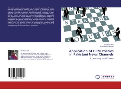 Application of HRM Policies in Pakistani News Channels