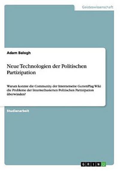 Neue Technologien der Politischen Partizipation