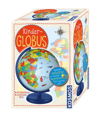 KOSMOS  673024 Kinder-Globus, ab 5 Jahren, mit Beleuchtung, Durchmesser 26  cm, Lernspielzeug für Kinder und Deko fürs Kinderzimmer
