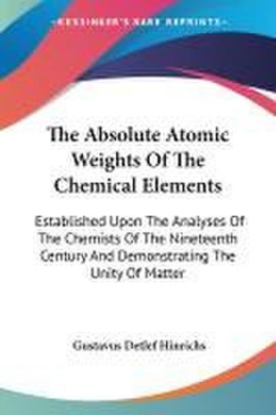 The Absolute Atomic Weights Of The Chemical Elements