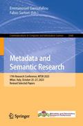 Metadata and Semantic Research