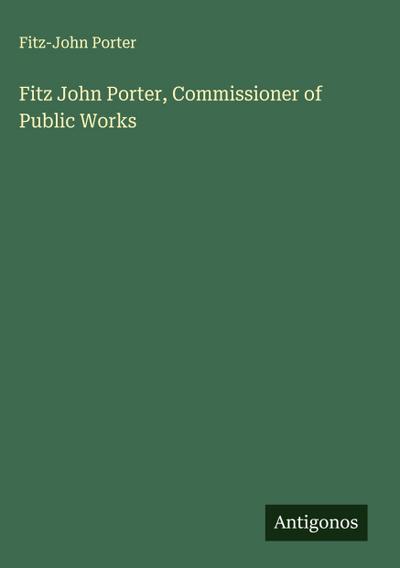 Fitz John Porter, Commissioner of Public Works