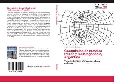 Geoquímica de metales trazas y metalogénesis, Argentina