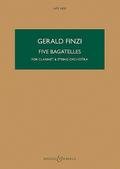 Five Bagatelles: op. 23a. Klarinette und Streichorchester. Studienpartitur. (Hawkes Pocket Scores)