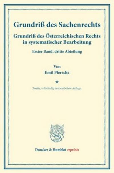 Grundriß des Sachenrechts.