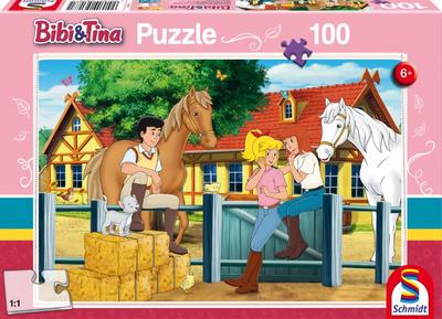 Schmidt Spiele Martinshof, 100 Teile Kinderpuzzle Bibi & Tina 56187, rosa