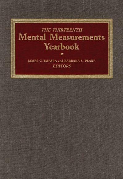 The Thirteenth Mental Measurements Yearbook