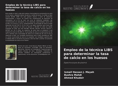 Empleo de la técnica LIBS para determinar la tasa de calcio en los huesos