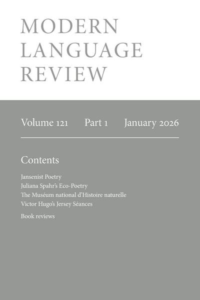 Modern Language Review (121.1) January 2026