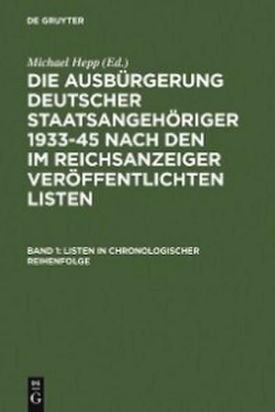 Listen in chronologischer Reihenfolge