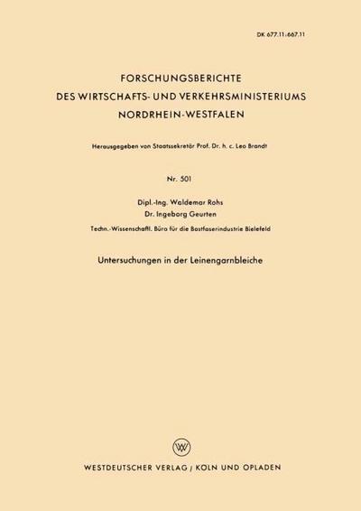 Untersuchungen in der Leinengarnbleiche
