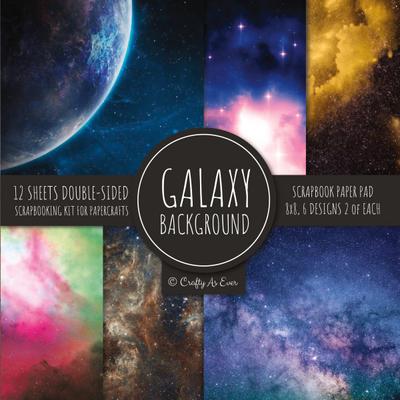 Galaxy Background Scrapbook Paper Pad 8x8 Scrapbooking Kit for Papercrafts, Cardmaking, DIY Crafts, Space Pattern Design, Multicolor