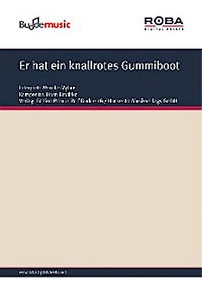 Er hat ein knallrotes Gummiboot