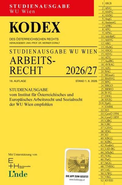 KODEX Studienausgabe Arbeitsrecht WU 2026/27