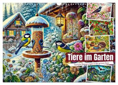 Tiere im Garten - Tierische Begegnungen in der grünen Oase (Wandkalender 2026 DIN A3 quer), CALVENDO Monatskalender