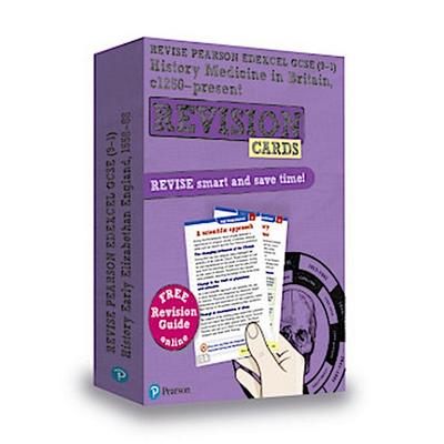 Pearson REVISE Edexcel GCSE History Medicine in Britain: Revision Cards incl. online revision and quizzes - for 2025, 2026 exams