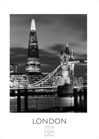 London schwarz-weiss Kalender 2026 - Wandkalender | Fotokalender England 59x42cm Grosses Format - Hochwertiger . für 2026 - | Perfekt für Liebhaber London & Geschenkidee