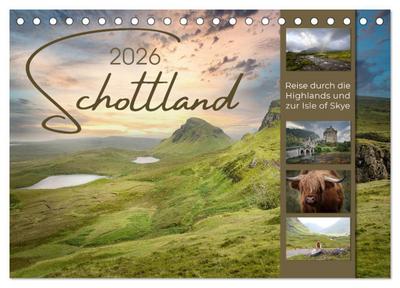 Schottland - Reise durch die Highlands und zur Isle of Skye (Tischkalender 2026 DIN A5 quer), CALVENDO Monatskalender