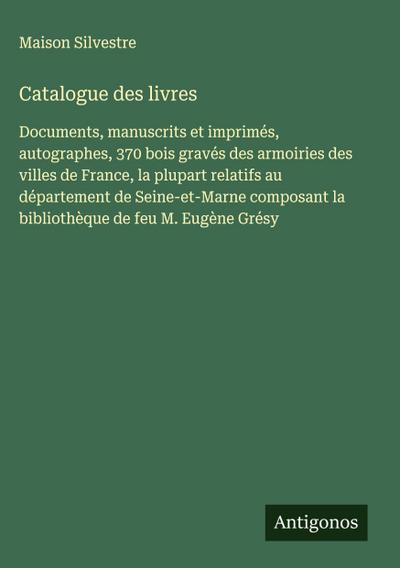 Catalogue des livres