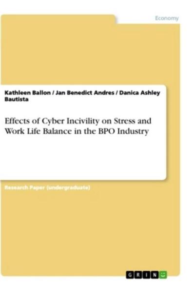 Effects of Cyber Incivility on Stress and Work Life Balance in the BPO Industry