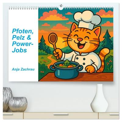 Pfoten, Pelz & Power-Jobs (hochwertiger Premium Wandkalender 2026 DIN A2 quer), Kunstdruck in Hochglanz