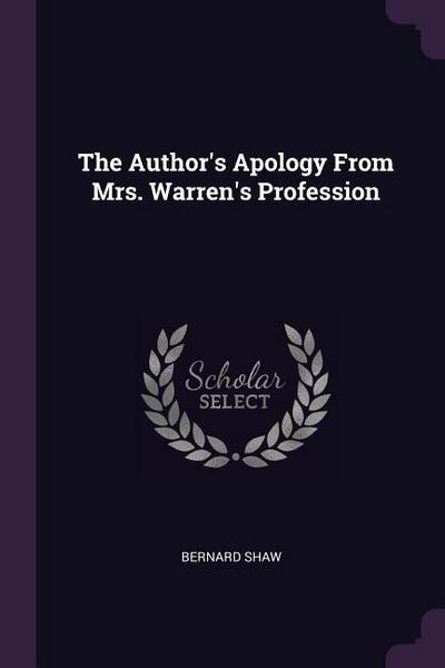 AUTHORS APOLOGY FROM MRS WARRE