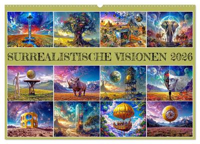 Surrealistische Visionen (Wandkalender 2026 DIN A2 quer), CALVENDO Monatskalender