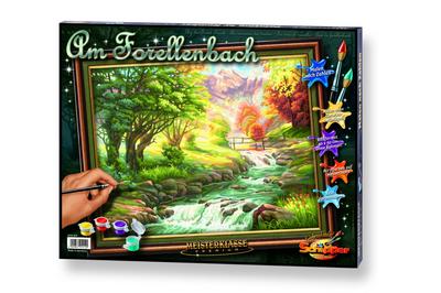Schipper 609130412 Malen nach Zahlen, Am Forellenbach - Bilder malen für Erwachsene, inklusive Pinsel und Acrylfarben, 40 x 50 cm