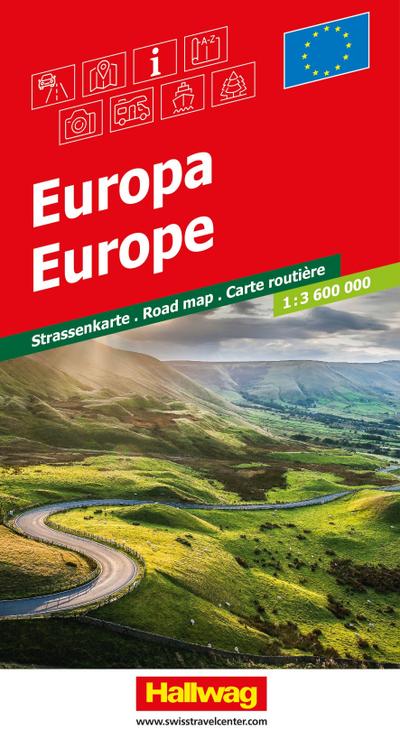 Hallwag Strassenkarte Europa 1:3,6 Mio.