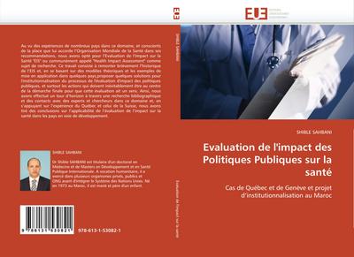 Evaluation de l’’impact Des Politiques Publiques Sur La Santé