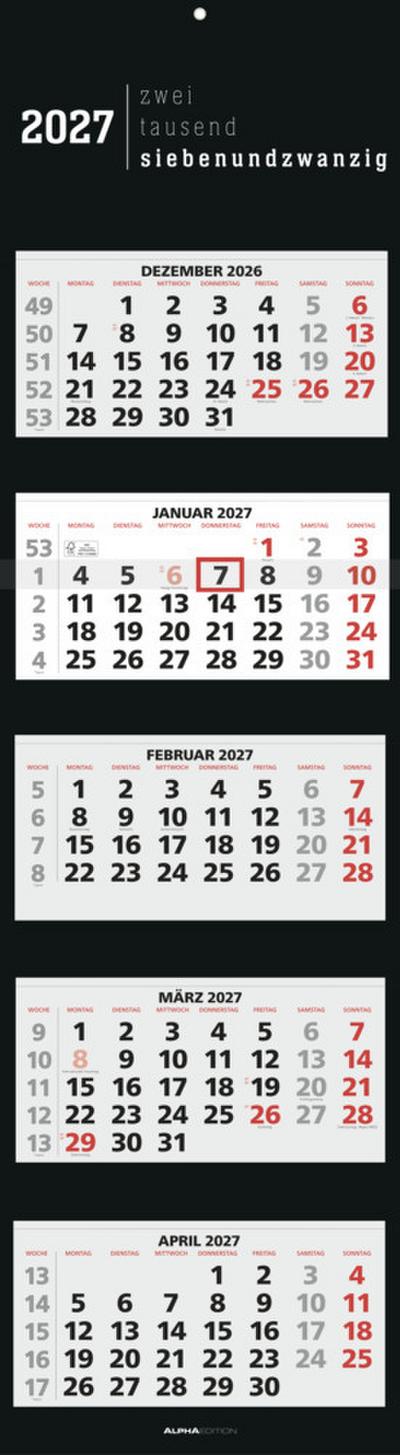 5-Monatskalender Black 2027